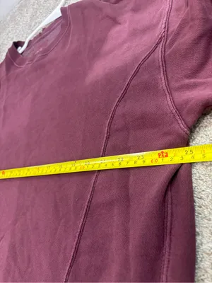 aerie Washed Burgundy Crewneck Sweatshirt oversized small boho Crewneck thumbnail 3