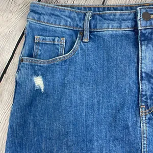 Old Navy Blue Mini Casual Denim Jean distressed skirt size 16 thumbnail 6