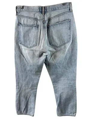 AGOLDE Riley High Rise Straight Crop Jeans 29 Light Wash Distressed A058B-983 thumbnail 3