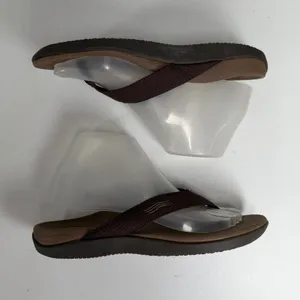 Orthaheel 7 Flip Flop Wave Brown Arch Support Comfort Thong Sandals Casual thumbnail 2