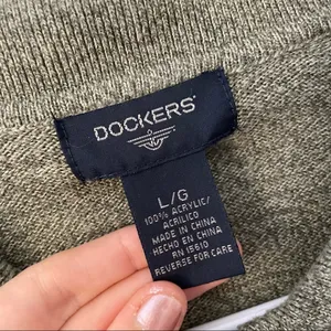 Dockers Grandpa Knit Sweater Academic Nerd Preppy Mature Fall‎ Top Women Large thumbnail 5