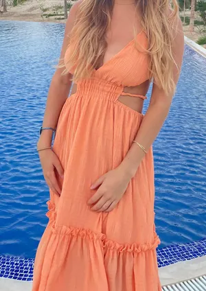 These Three Boutique Orange Maxi Dress thumbnail 1