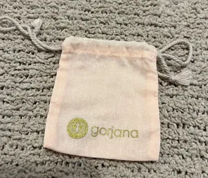 Gorjana Blush Pink Drawstring Jewelry Pouch with Gold Logo thumbnail 1