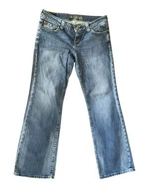 American Eagle Y2K Low Rise Bootcut Jeans Women’s Size 8 Medium Wash Stretch thumbnail 1