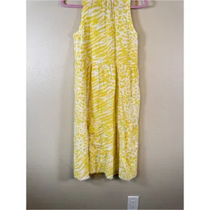 Nation LTD Yellow Animal Print Cotton Mini Dress Womens XS Casual Summer Beachy thumbnail 4
