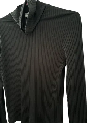 Vintage 90’s Pretty Girl Y2K Black Ribbed Turtleneck Sweater Women’s Size XL thumbnail 3