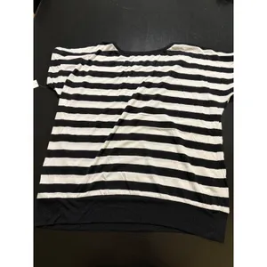 New York & Company Black White Striped Cold Shoulder Top XL NWT thumbnail 7