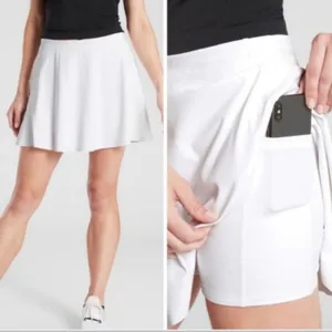 Athleta Match Point Skirt White Tennis Athletic Skort Summer Vacation Preppy thumbnail 3