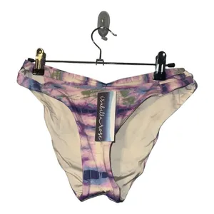 Isabella Rose Purple/Blue Tie Dye Split Strap Bikini‎ Bottom, Medium Purple thumbnail 3