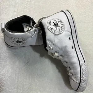 Converse White Canvas Sneakers with Rubber Sole thumbnail 7