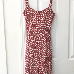 Faithfull the Brand Playa Red Floral Cropped Wide Leg Jumpsuit Tie Back XS 2 thumbnail 4