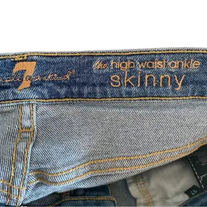 7 For All Mankind High Waist Ankle Skinny Jeans With Silver Shimmer Side Stripe thumbnail 12