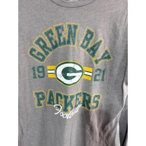 NFL Team Apparel Green Bay Packers Football Long Sleeve Graphic NFL Tee XL Gray thumbnail 2