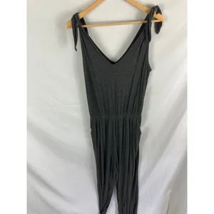 Lulus Belmore Heathered Charcoal Grey Ribbed Sleeveless Jumpsuit Size Medium thumbnail 5