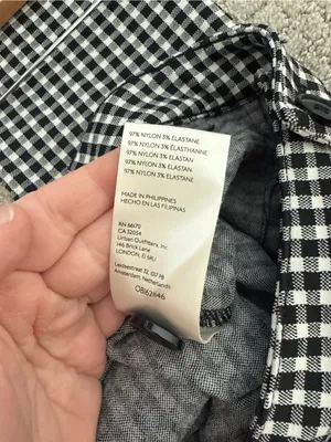 Anthropologie Maeve Gingham High Rise Ankle Trousers Black White Size 10 thumbnail 9