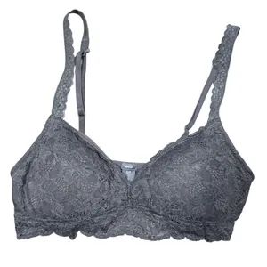 Aerie Lace Bralette V-Neck Stretch Bra Top Women's Size Small Dark Green thumbnail 1