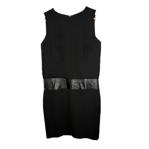 Lauren Ralph Lauren Sheath Dress‎ Size 4 Black Faux Leather Trim Sleeveless Mini thumbnail 5