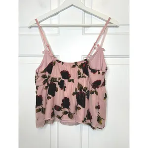 Evolutionary Rose Burnout Velvet Camisole Large Pink NEW Babydoll Top thumbnail 3