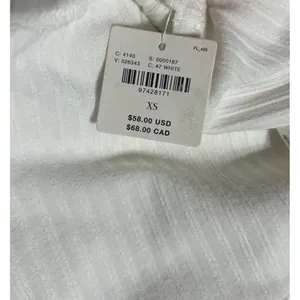Anthropologie Ribbed Bow Knit Tank Top White Cropped Sz XS NEW Boho Beach Staple thumbnail 6