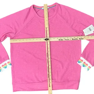 P.J. Salvage Pink Rainbow Heart Long Sleeve Soft Jersey Tee size M NEW Tags thumbnail 7