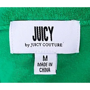 JUICY COUTURE Bright Kelly Green Terry Cloth Swimsuit Top Coverup ~ Size MEDIUM thumbnail 6