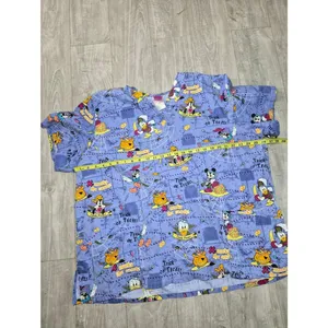 Disney Halloween Scrub Top in Lavender 2X Mickey Mouse thumbnail 5