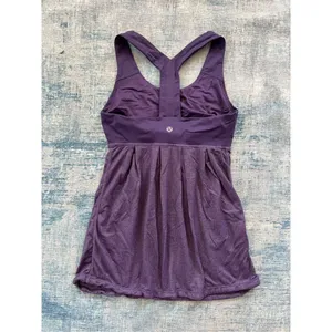 Lululemon Heathered Concord Grape Purple Power Dance Athletic Tank Top Size 4 thumbnail 6