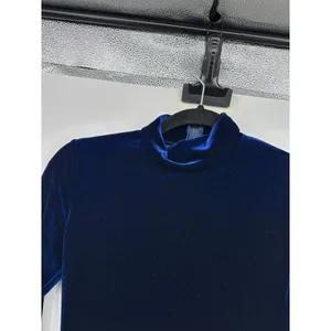 Dance Sophisticates Millie Royal Blue Velvet Mock Neck Long Sleeve Unitard Sz S thumbnail 5