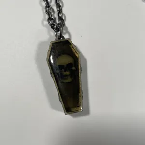 VINTAGE LOT OF Goth Collar Necklace Black Chain Choker Punk Emo Coffin Hot Topic thumbnail 4