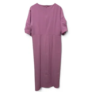 Stylewe Mauve Pink Ruched Side Slit Midi Dress NWT 2XL Elbow Sleeve Puff Pleat thumbnail 2
