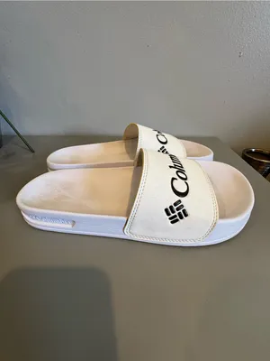 Columbia White Slide with Black Logo thumbnail 5