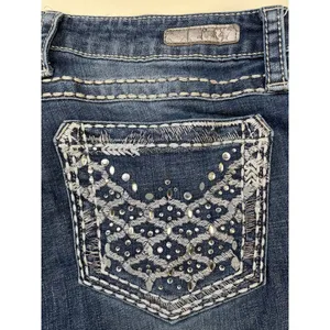 Rock 47 By Wrangler Women's Blue Jeans Flared Ultra Low rise Size 30x30 SKU 5402 thumbnail 3