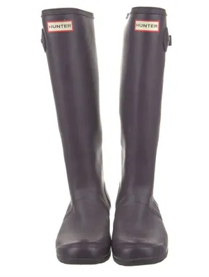 Hunter Original Tall Wellington Rainboots - Dark Purple Matte thumbnail 1
