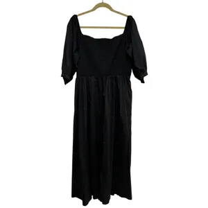 Old Navy Fit & Flare Off-the-Shoulder Cotton-Poplin Smocked Maxi Dress Size XL thumbnail 5