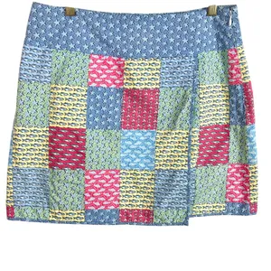 Vineyard Vines Patchwork 100% Cotton Faux Wrap Skirt 4 Nautical Preppy Vacay thumbnail 2