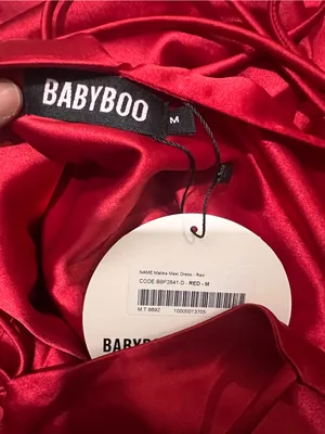 Babyboo NWT Medium Vibrant Red Satin Maxi Dress Elegant Baddie Formal Party thumbnail 11