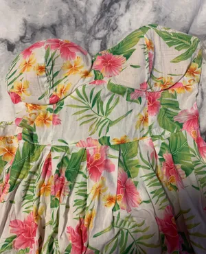 Floral Strapless Dress Multi thumbnail 4
