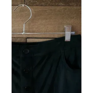 Express Black Button Front Mini Skirt Pockets Casual Preppy Size 6 Cotton thumbnail 5
