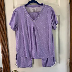 Flora Pajama Set Sleepwear Polka Dot V Neck Loungewear‎ Comfy Medium thumbnail 9