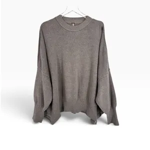 Free People Easy Street sweater women's M crew slouchy oversized rib knit tunic thumbnail 4