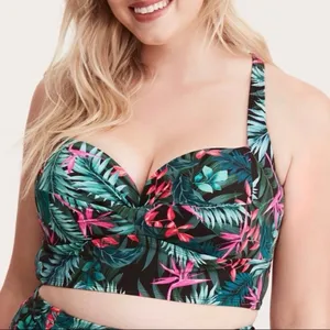 Torrid Tropical Palm Midline Underwire Bikini Top Size 3X‎ thumbnail 1
