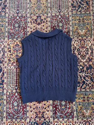Cable knit navy sweater Blue Size M thumbnail 3
