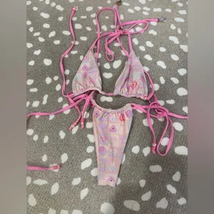 Blackbough Swim x Frazier Sterling bikini set lucky girl hearts bottoms cheeky thumbnail 6