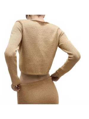 Mango Knitted Cardigan with Bow Jadore Gold XS thumbnail 9