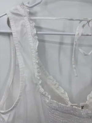Free People White Hook-and-Eye Ruffle-Trim Crop Camisole thumbnail 7