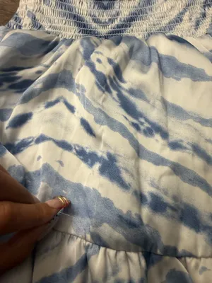 Surf Gypsy Skirt Blue White Metallic Tie-Dye Tiered Ruffle Mini M thumbnail 4