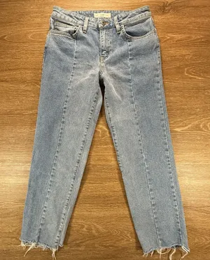 Vans Jeans Women 27 High Rise Crop Straight Raw Hem Light Wash Denim Streetwear thumbnail 1