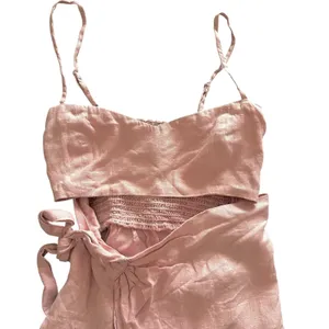 REFORMATION Playa Linen‎ Cutout Mini Dress Light Pink Sz 6 thumbnail 4