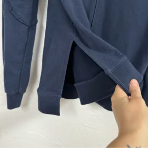 Sweaty Betty Navy Blue Oversized Hoodie Sweatshirt Women’s 8 Exposed Seams thumbnail 7