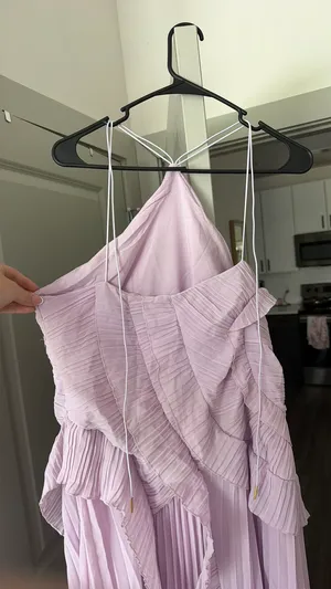 AMY | RUFFLE HALTER FORMAL DRESS Purple Size XL thumbnail 2